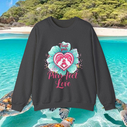 Cat Heart Mother's Day Sweatshirt — Purr-fect Love Cozy Crewneck