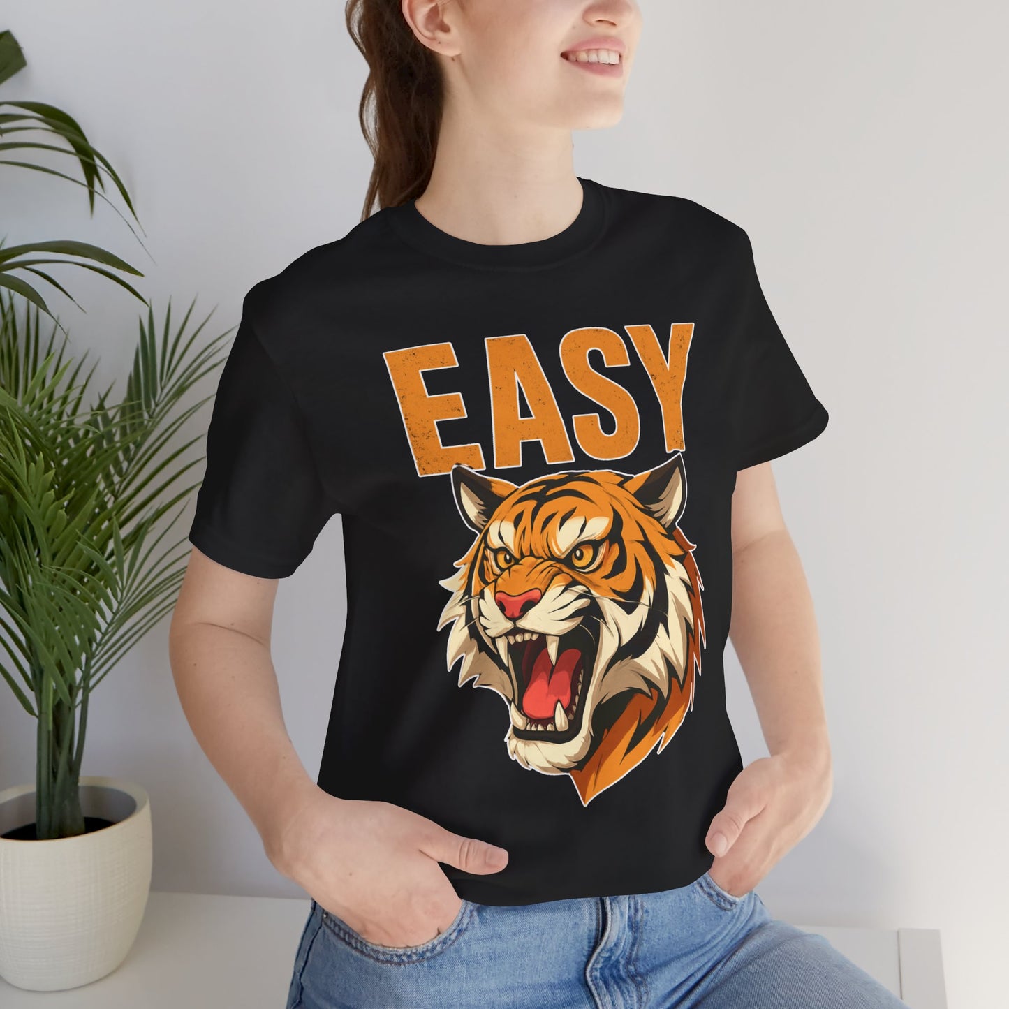 Tiger Graphic Tee – "EASY" Vintage Roaring Tiger Shirt