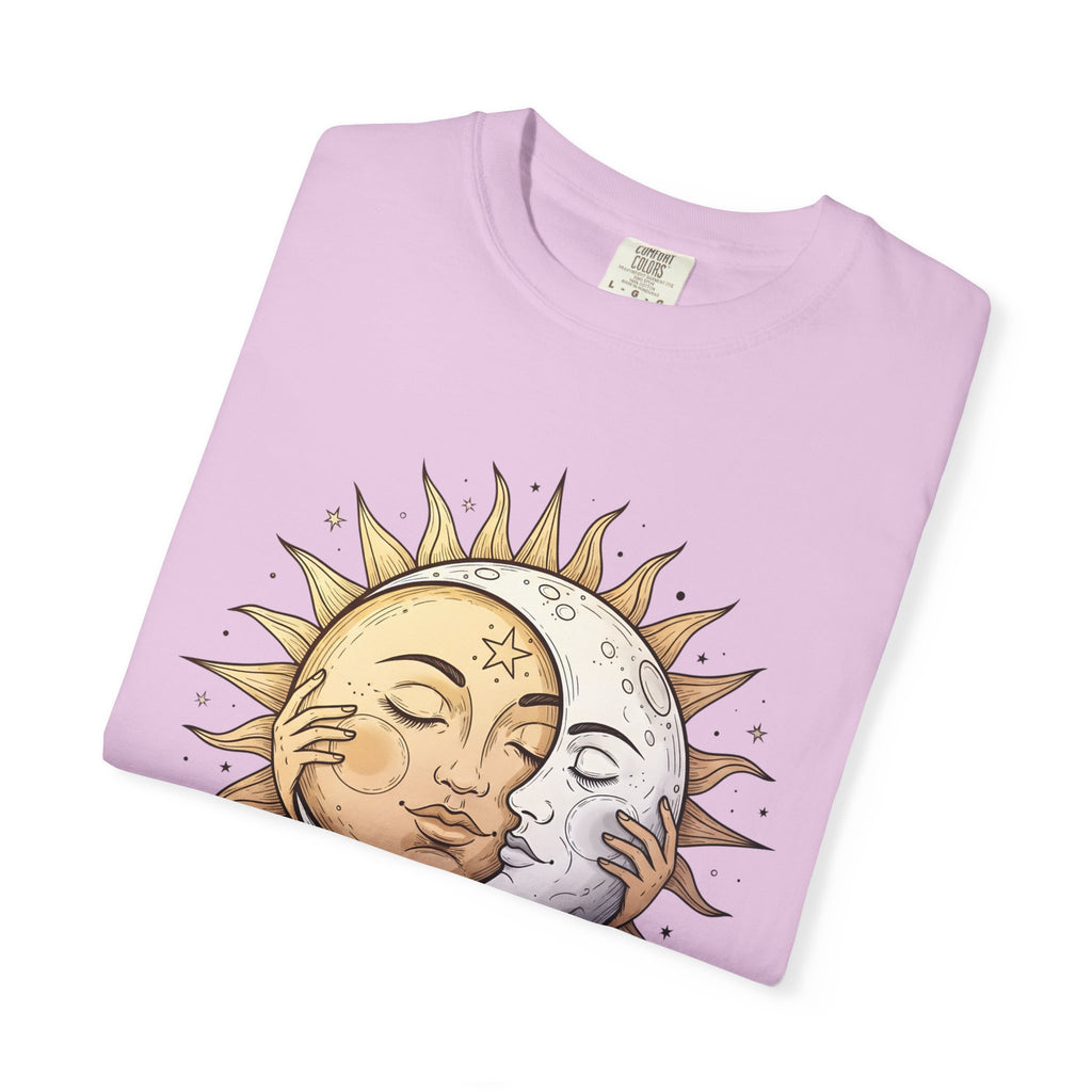 Sun & Moon Graphic T-Shirt — Custom Text Spiritual Boho Tee