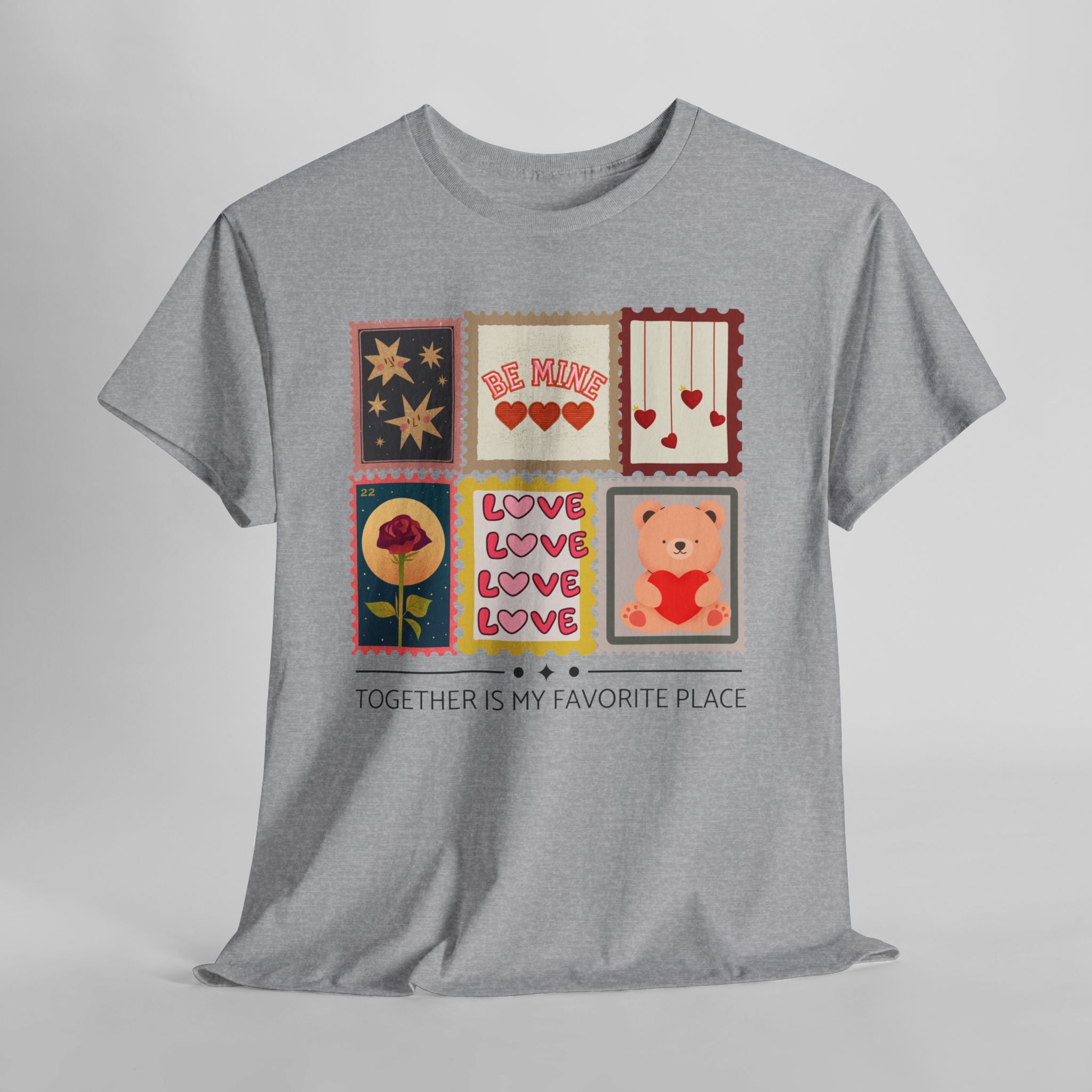 Grey sport color t-shirt for valentine's gifts