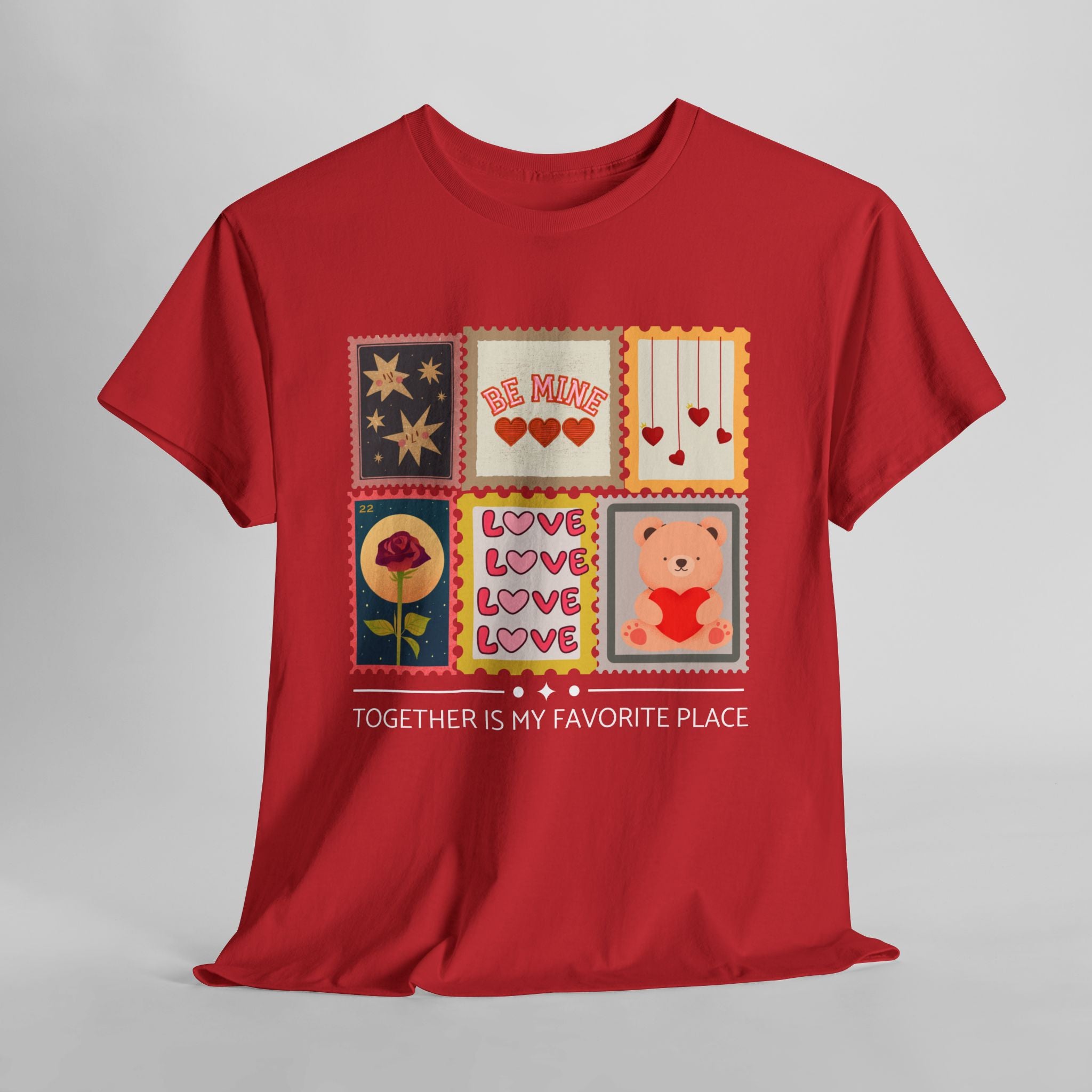 Red color t-shirt for valentine's gifts