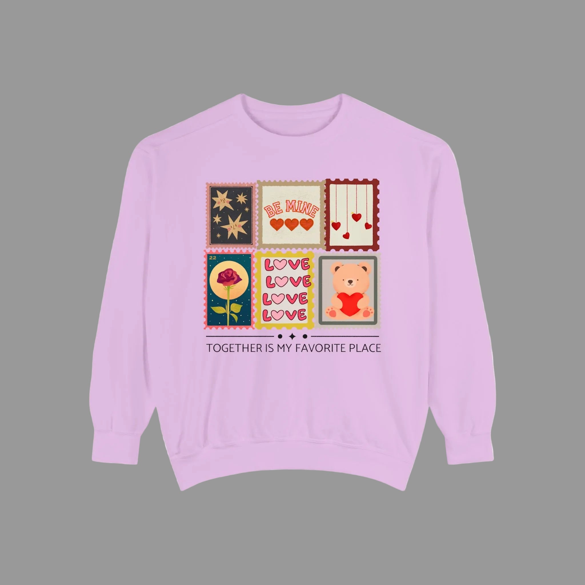 Orchid color sweatshirt for valentine's day