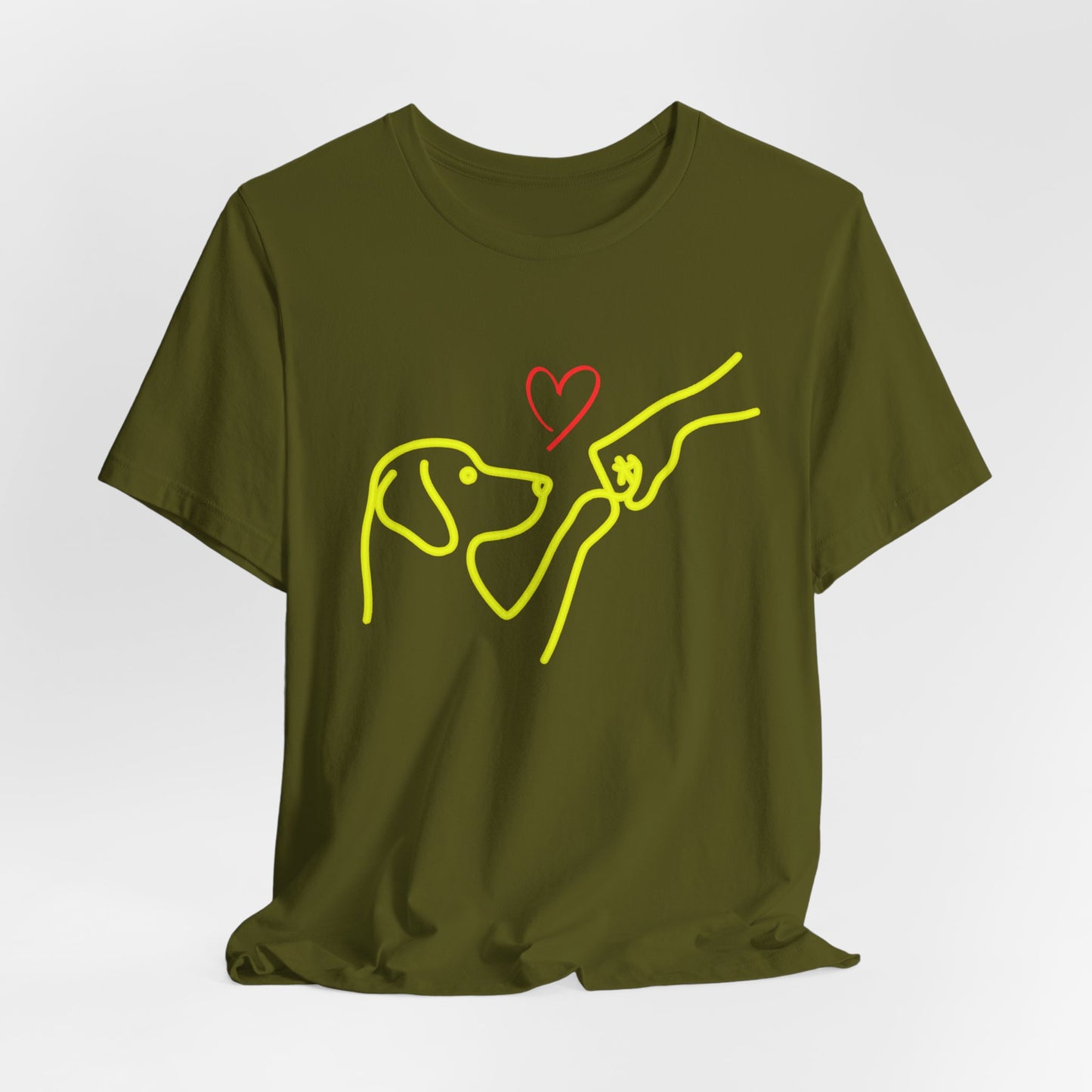 Dog Paw Love T-Shirt — Minimal Line Art Heart Tee for Dog Lovers