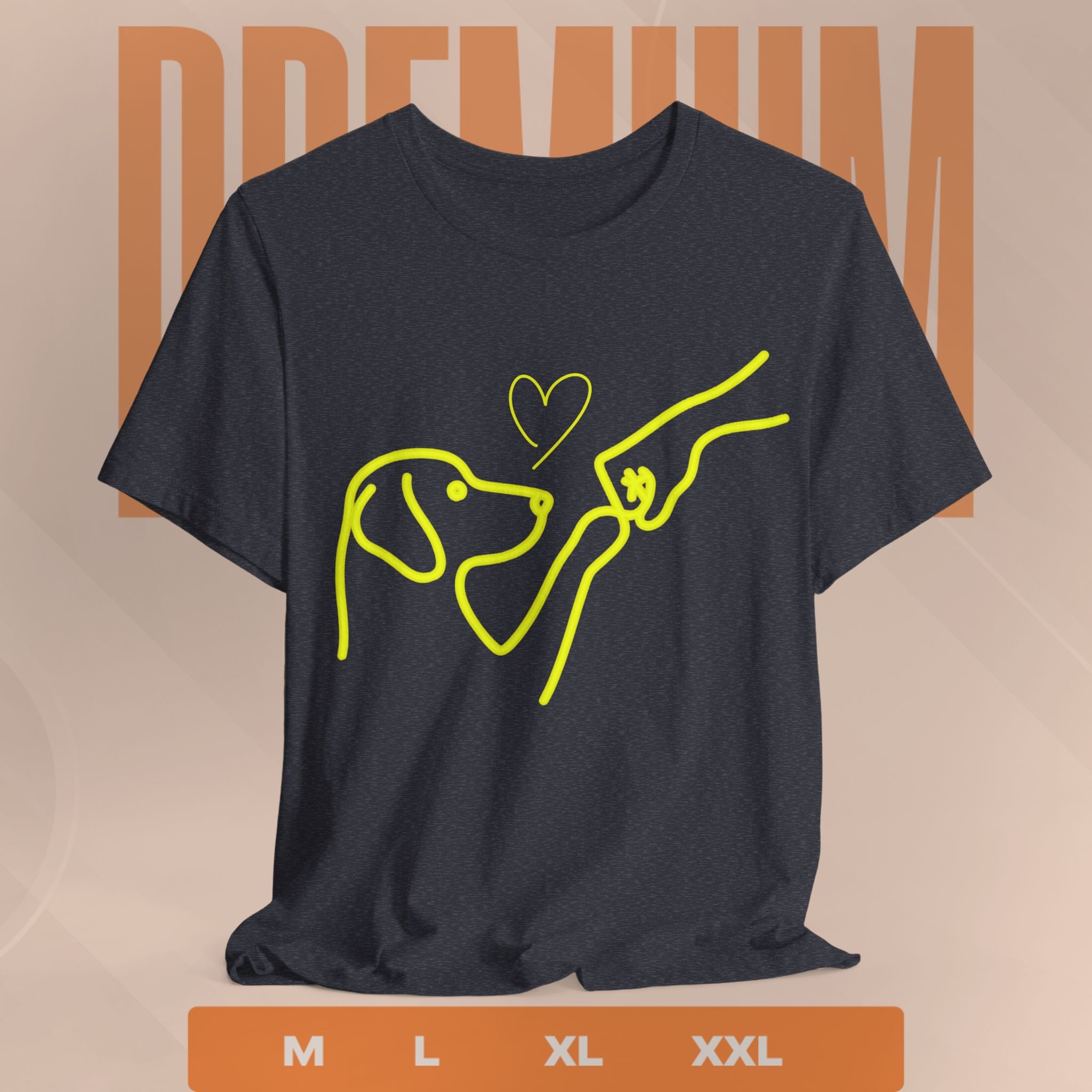 Dog Paw Love T-Shirt — Minimal Line Art Heart Tee for Dog Lovers