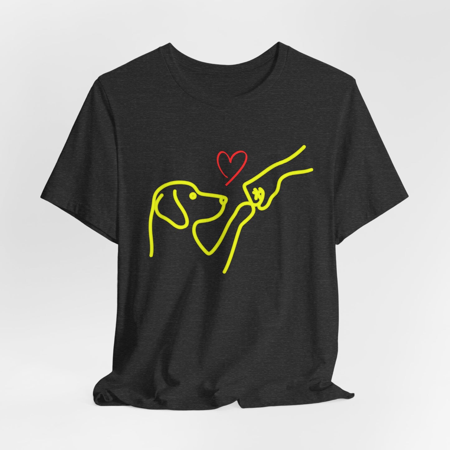 Dog Paw Love T-Shirt — Minimal Line Art Heart Tee for Dog Lovers