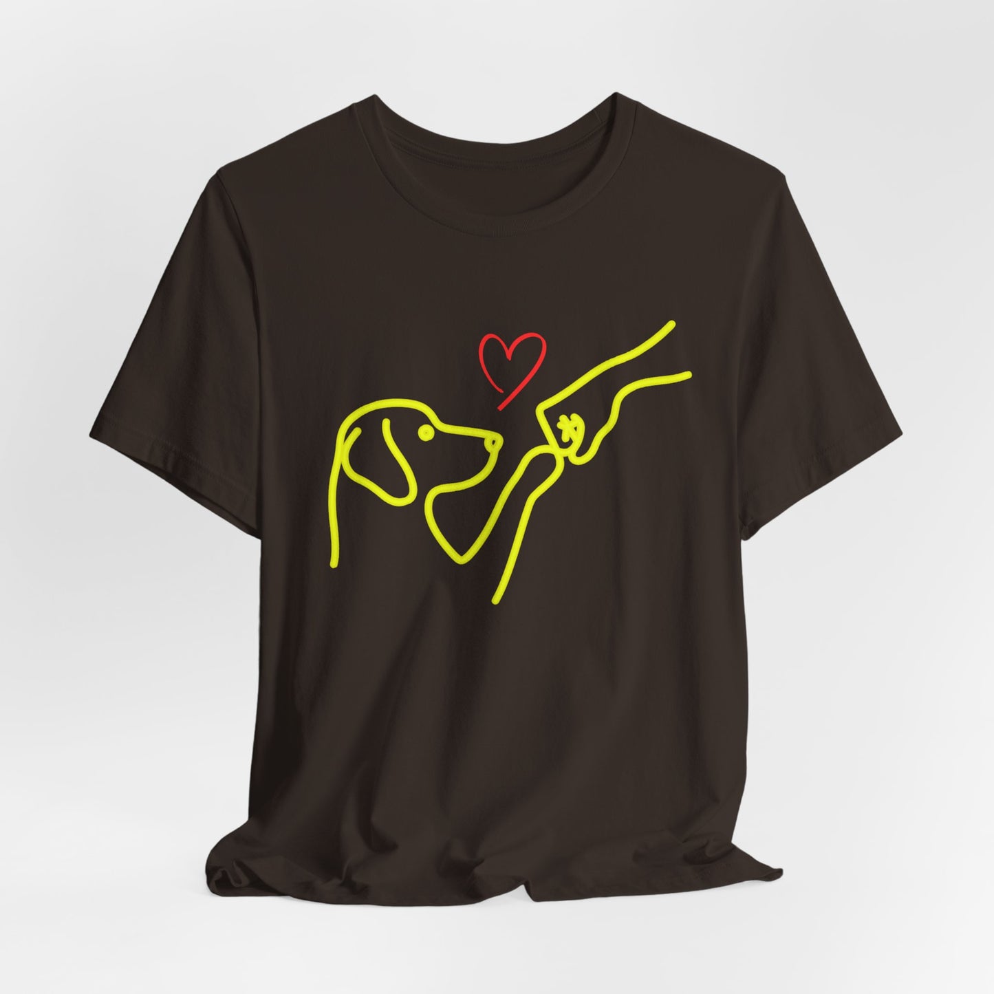 Dog Paw Love T-Shirt — Minimal Line Art Heart Tee for Dog Lovers