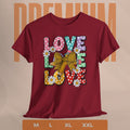 Love Graphic Tee — Colorful Daisy & Bow Retro Flower Power Shirt