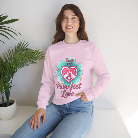 Cat Heart Mother's Day Sweatshirt — Purr-fect Love Cozy Crewneck
