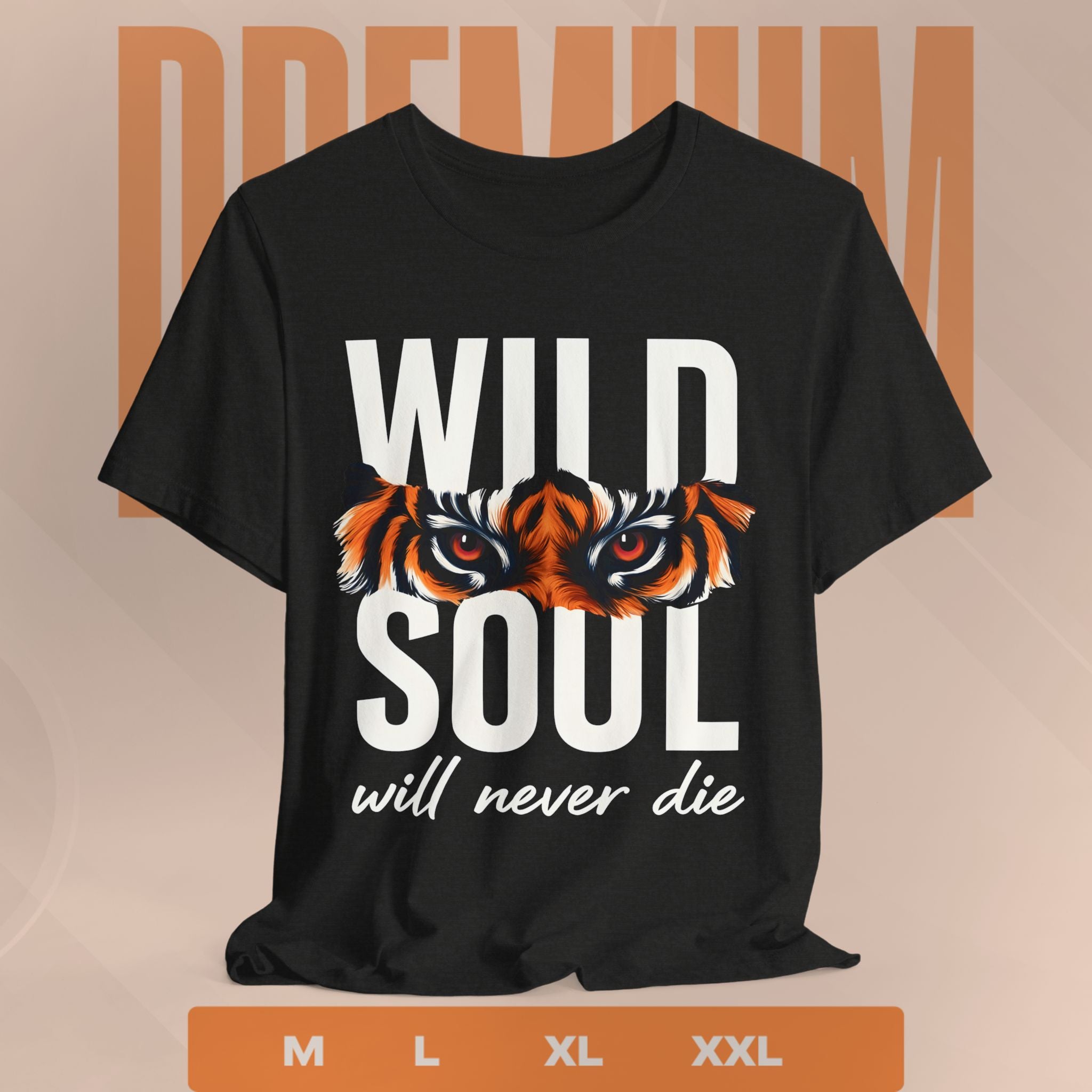 Wild Soul Tiger T-Shirt - Tiger Eyes Graphic Tee with Motivational Quote