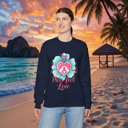 Cat Heart Mother's Day Sweatshirt — Purr-fect Love Cozy Crewneck