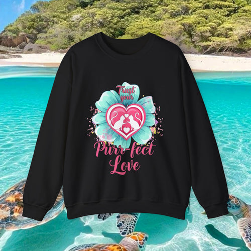 Cat Heart Mother's Day Sweatshirt — Purr-fect Love Cozy Crewneck